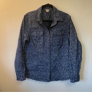 Duluth Trading Co Navy Floral Shirt size Large